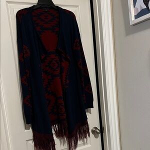 Signature Studio LS Sweater Cardigan with Fringe